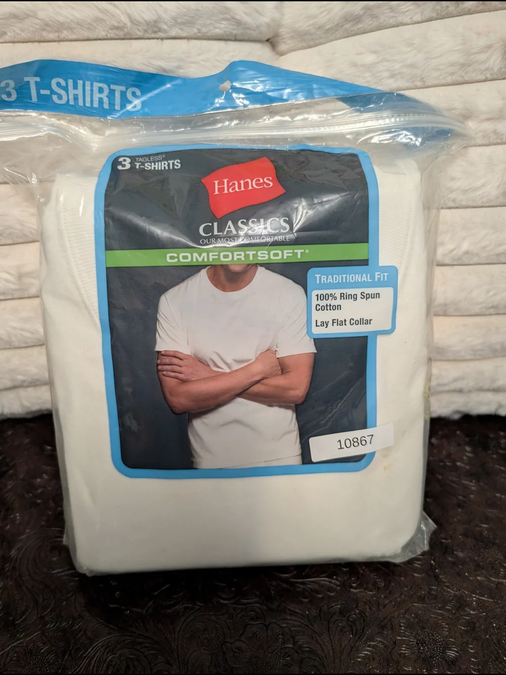 Hanes Classics ComfortSoft White Crew Neck T-Shirts - 3 Pack